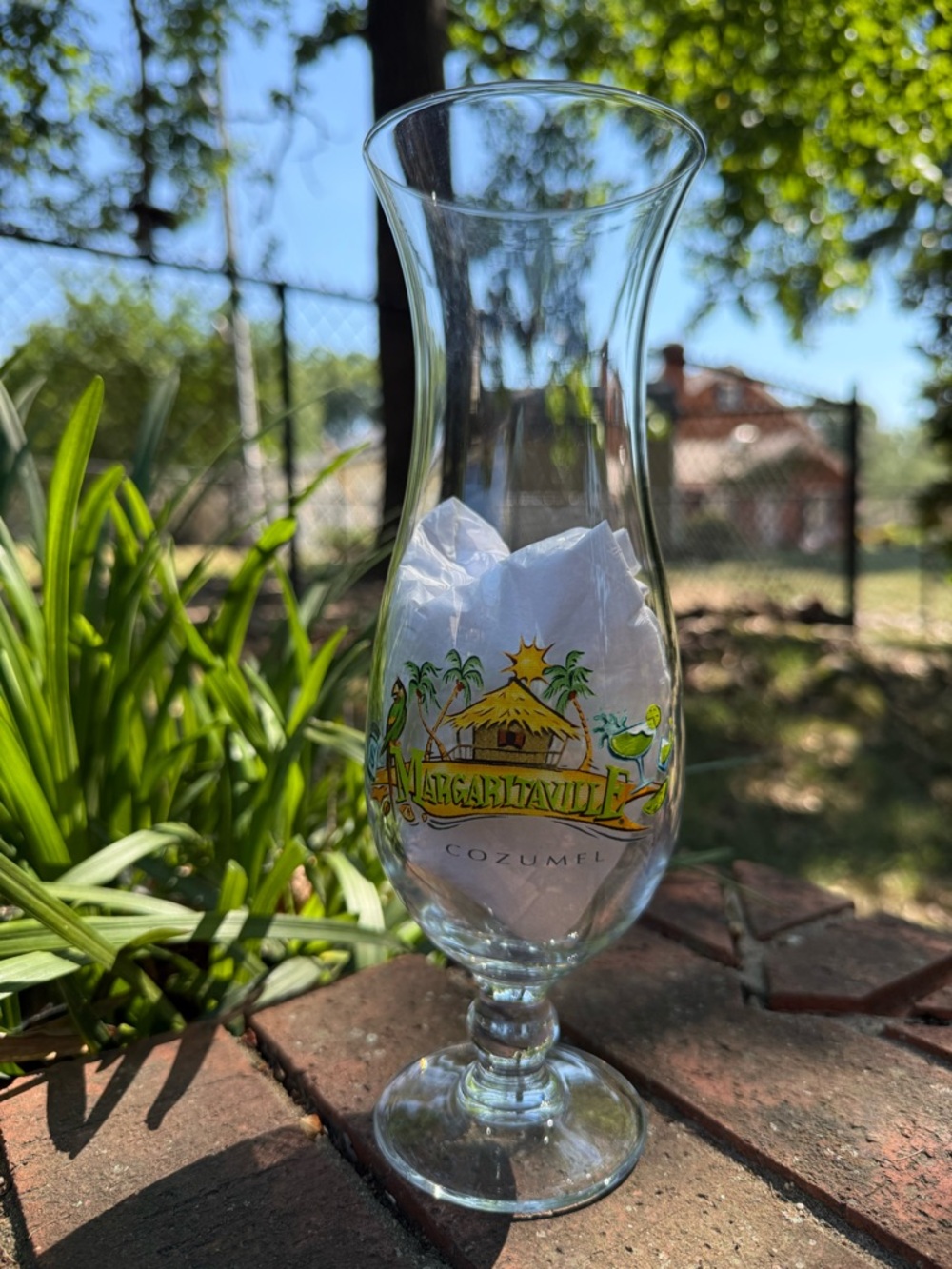 Margaritaville (Cozumel, Mexico) Tropical Logo Hurricane Glass
